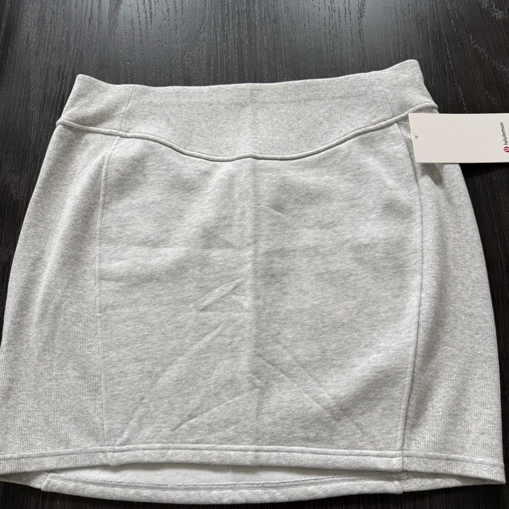 Lululemon Gray High Rise Scuba Mini Skirt Size XL NWT